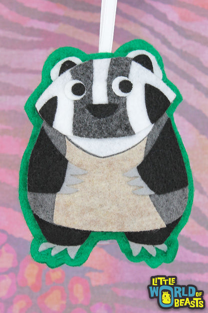 Felt Woodland Animal Ornament - Badger
