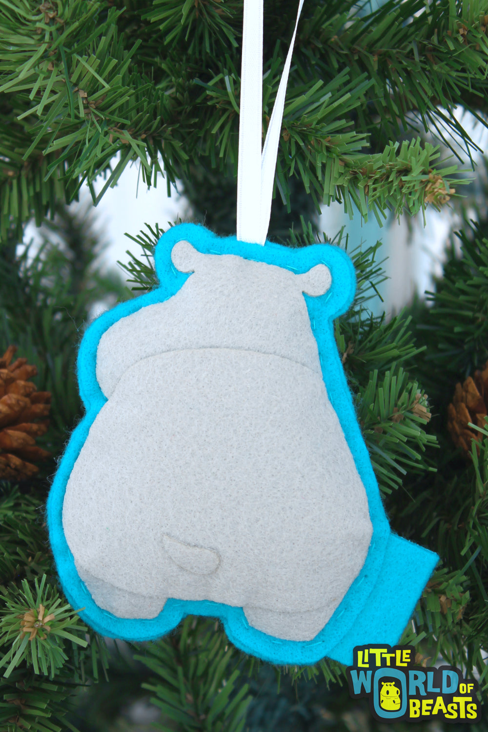 Felt Animal Ornament - Hippo