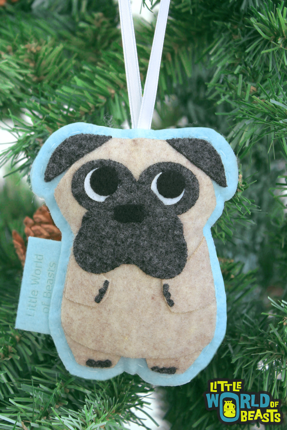 Felt Ornament -Dog - Pug