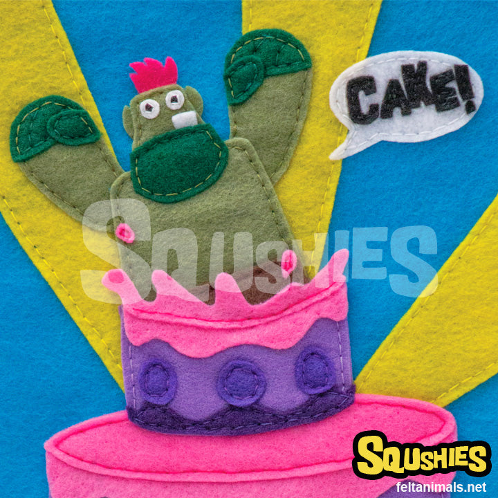 Cake Troll Felt Illustration - Print