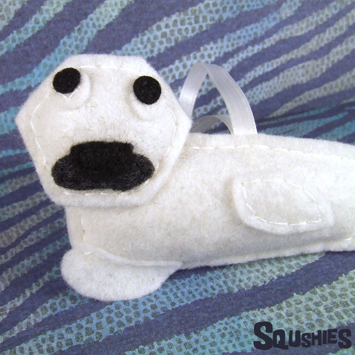  Harp Seal - Felt Animal Ornament 