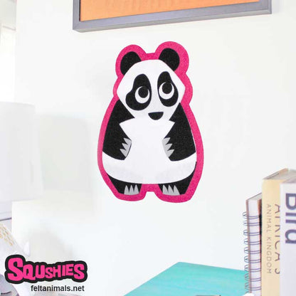 Panda Wall Hanging - Zoo Animal Nursery Art - The Squshies