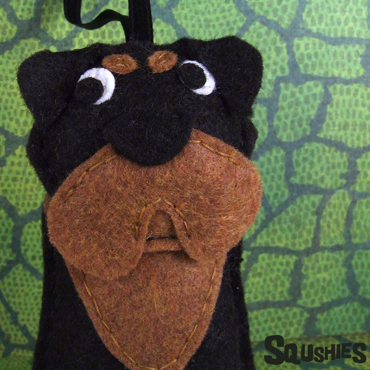 Rottweiler Ornament - Handmade Felt Dog