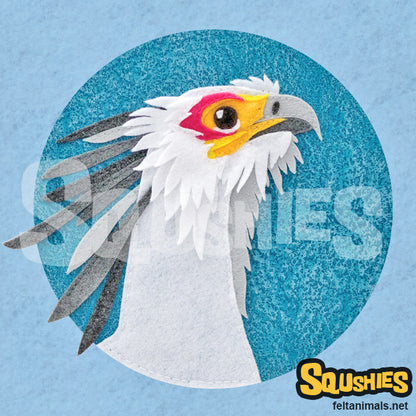Squshies - Secretary Bird - Art Print