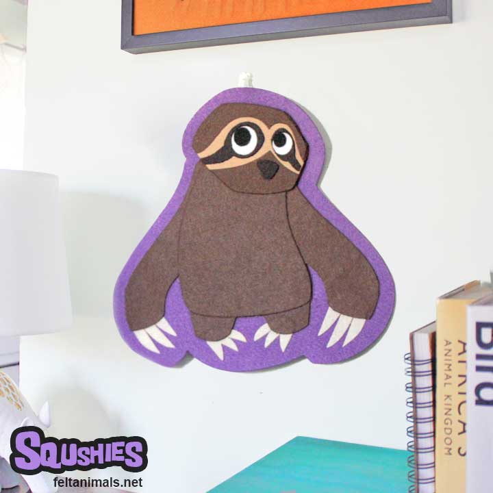 Sloth - Wall Hanging Felt Animal Nursery Art - The Squshies