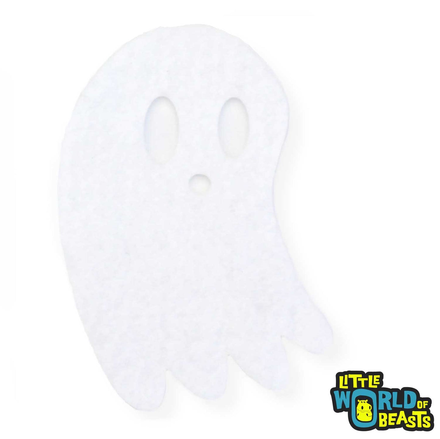 Spoopy Ghost - Felt Halloween Shape - Laser Cut - White