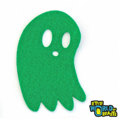 Spoopy Ghost - Felt Halloween Shape - Laser Cut - Pirate Green