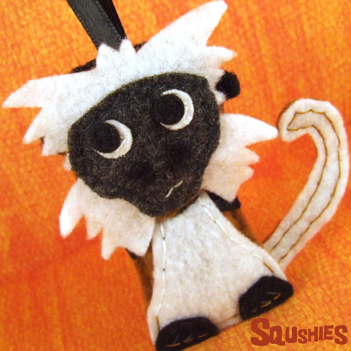 Felt Monkey Ornament - Zanzibar Red Colobus